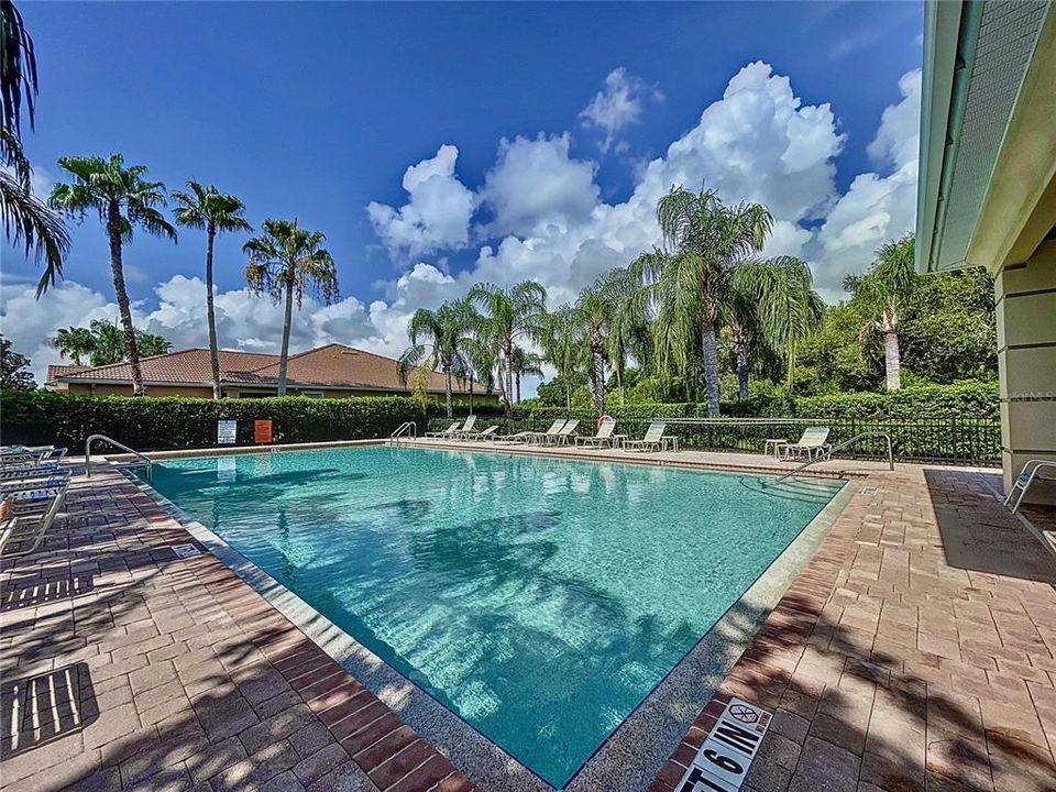 Two community pools one is Olympic size with an additional children's pool area and playground.  Other amenities include; fitness center, Clubhouse, Dog Park, Fitness Center, Playground,  Restaurant, Tennis Courts, corn hole, volleyball,shuffleboard and more.