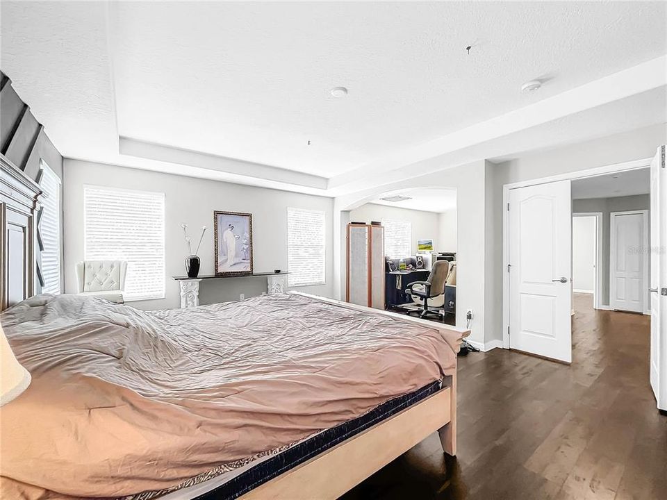 The extra-large master bedroom has a bonus area / flex space that could be in office