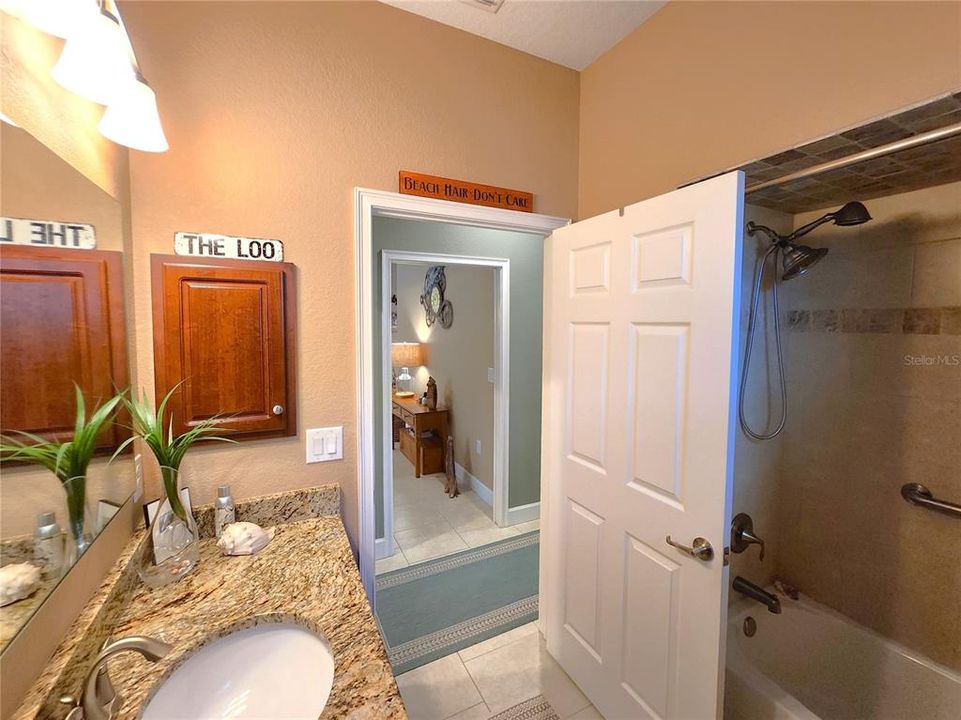 Guest bath includes shower/tub combo