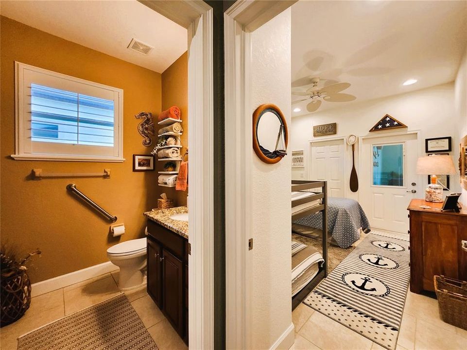 Guest bath includes shower/tub combo