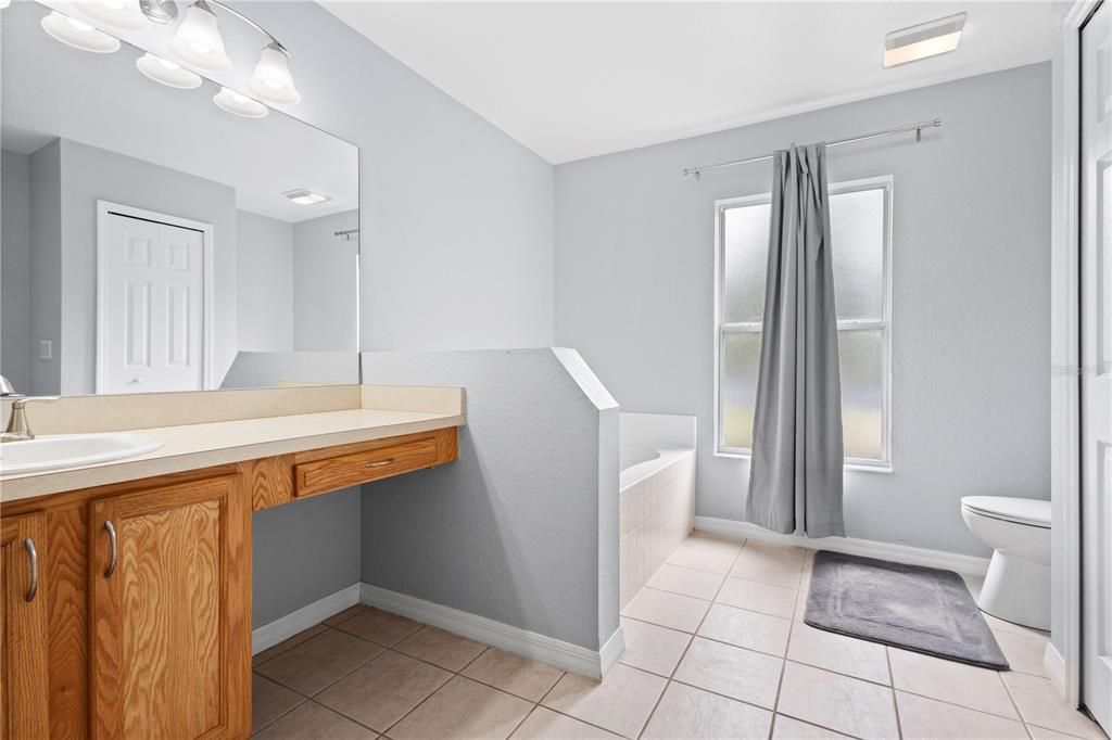 MASTER BATH WITH GARDEN TUB, VANITY AND SHOWER