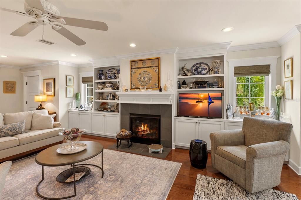 light and bright living room with impact windows