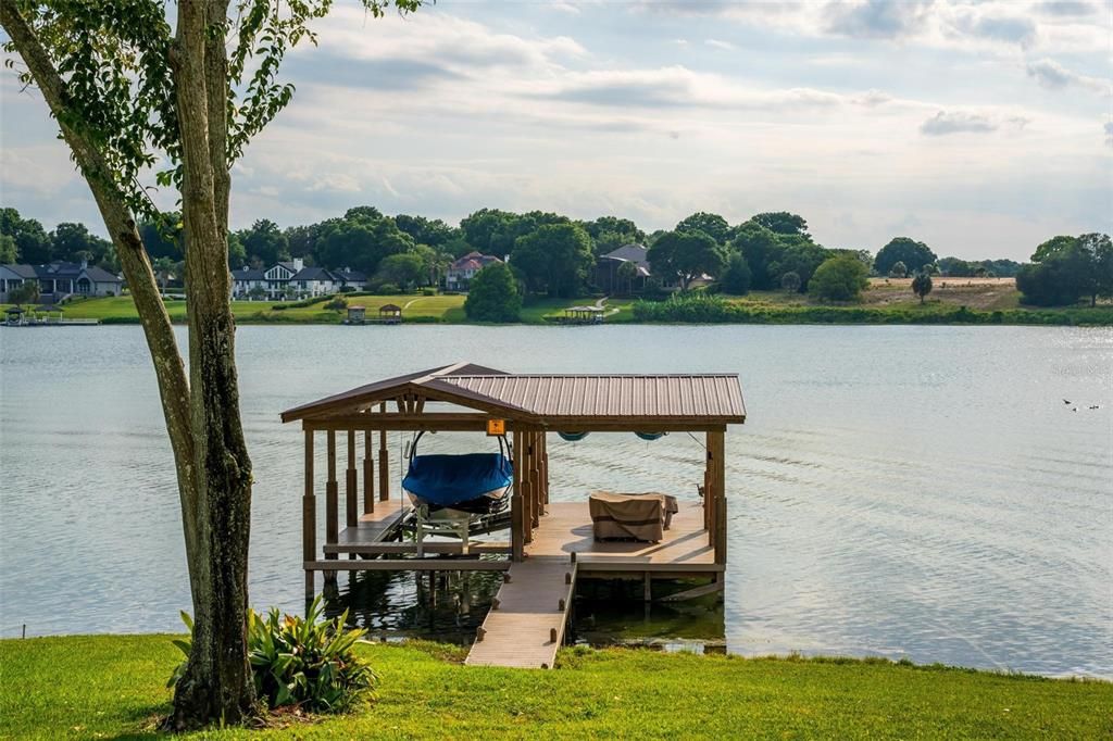 Dock with lots of room to relax and enjoy East Crooked Lake.