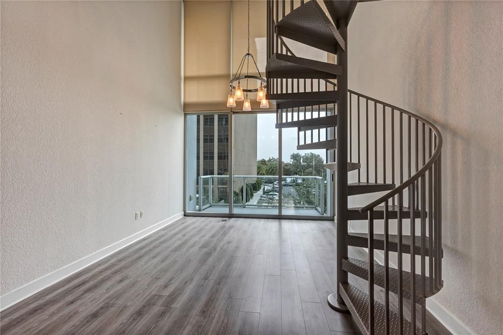 Family room with balcony view