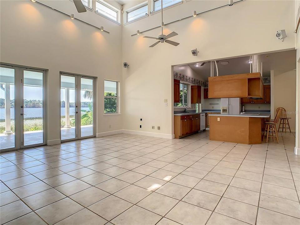 Great room open to kitchen