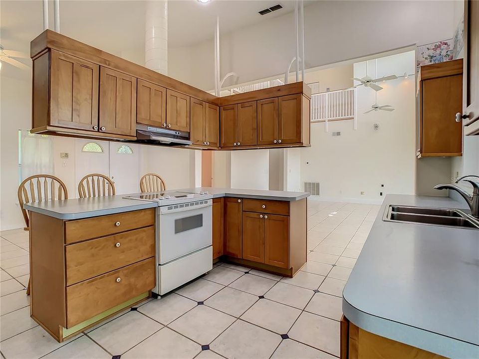 kitchen with floating cabinetry