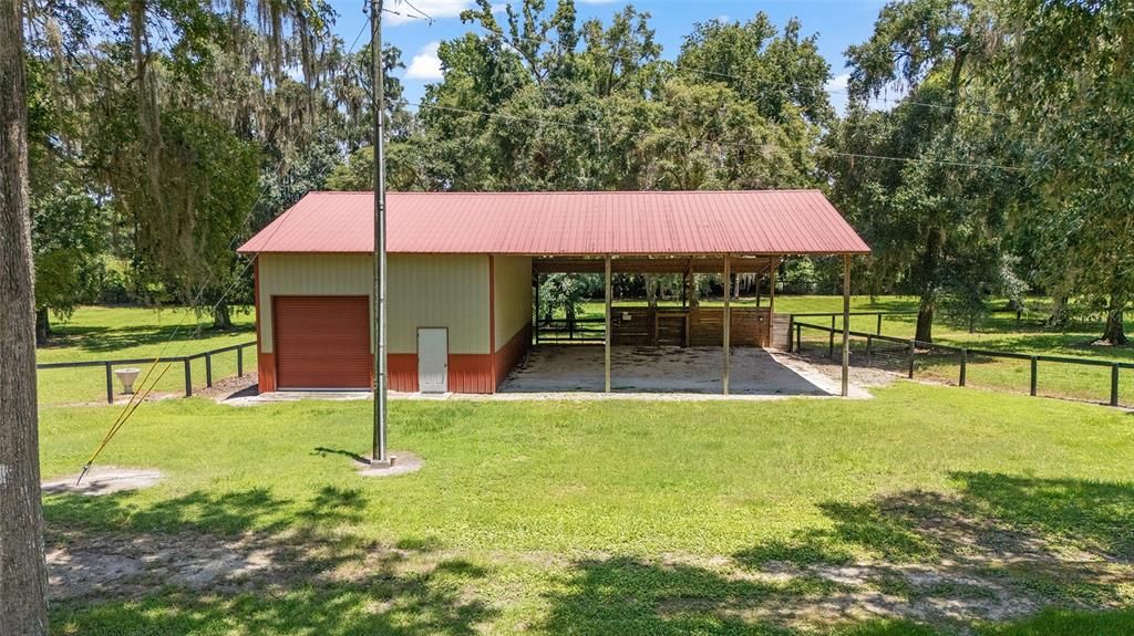 Newer equipment barn with workshop