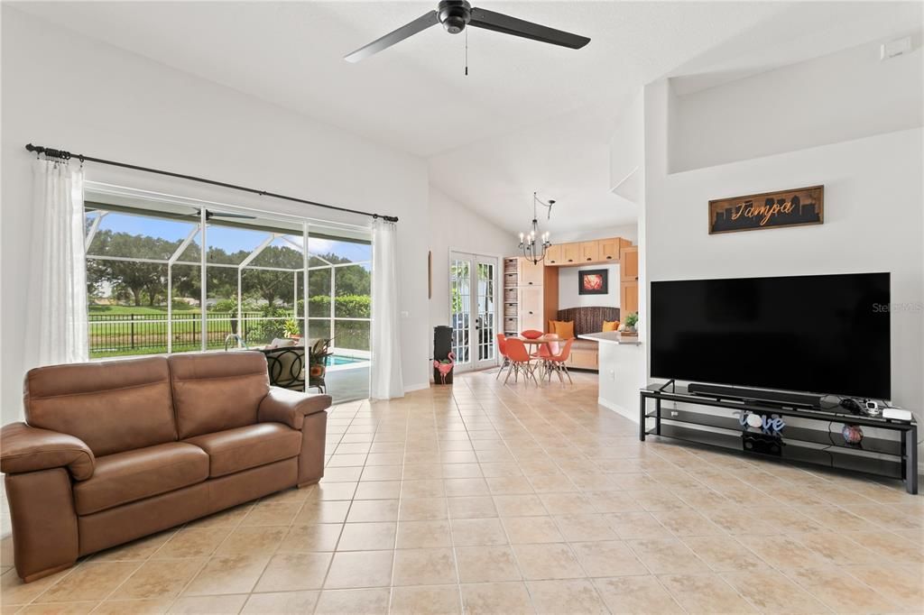 Great Room to dinette & kitchen, sliders to Lanai and French doors from dinette to lanai