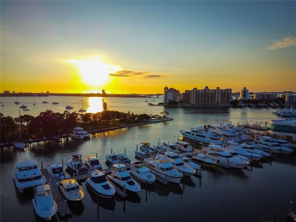 Sunset over Marina Jack in Downtown Sarasota