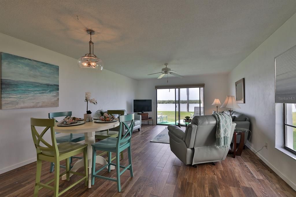 Living room and dining area