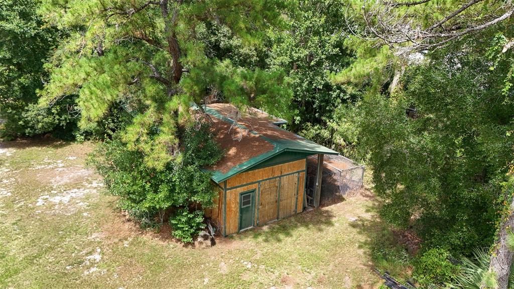 Second aerial of the workshop out-building