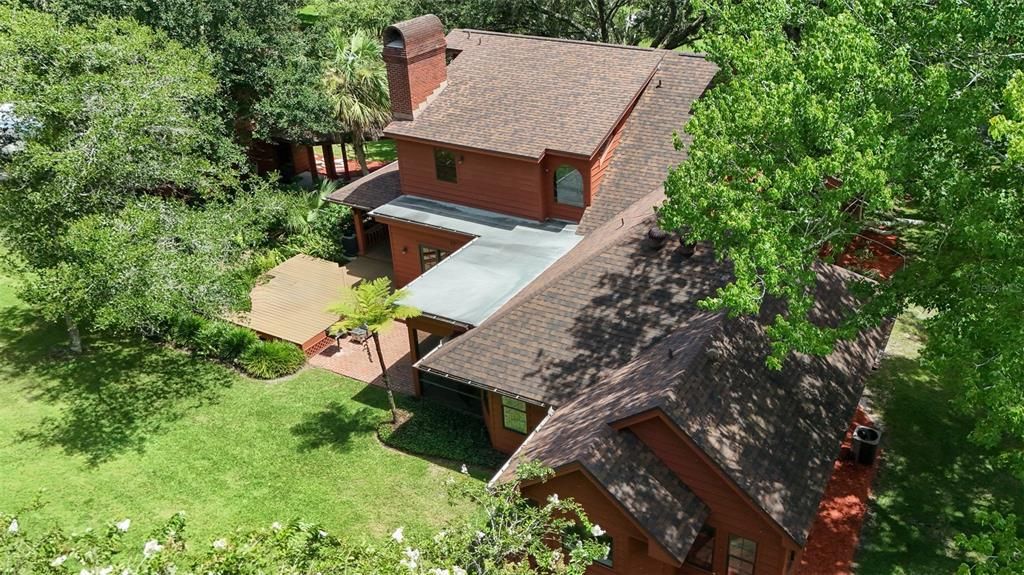 Aerial overhead shot of home