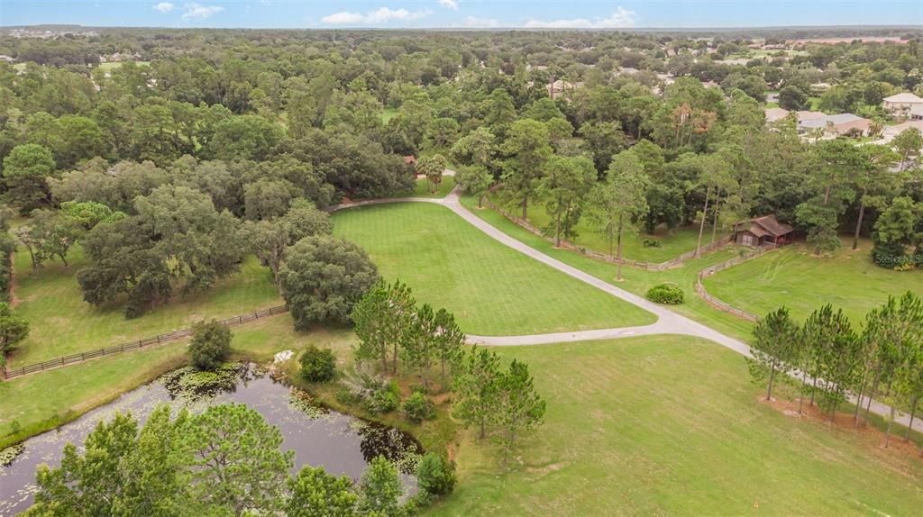 Second aerial of Pond and Front Pasture