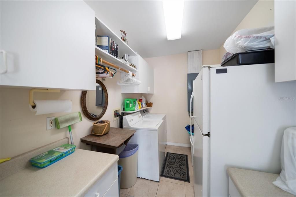 outdoor storage and laundry room