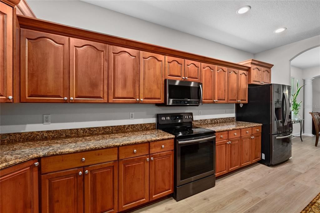 Lots of Cabinets in this open Kitchen