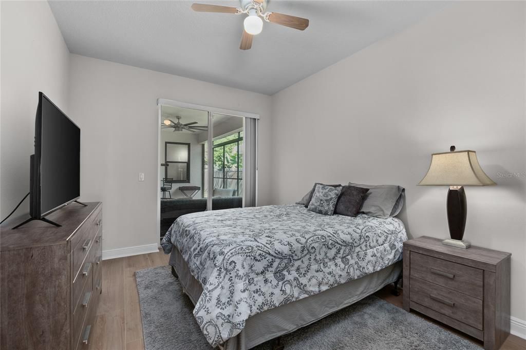 4th Bedroom with New Porcelain Tile Flooring & Access to Lanai