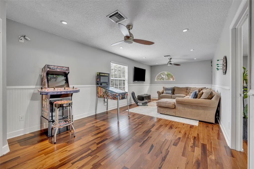 Upstairs bonus room with walk in closet for maximum storage