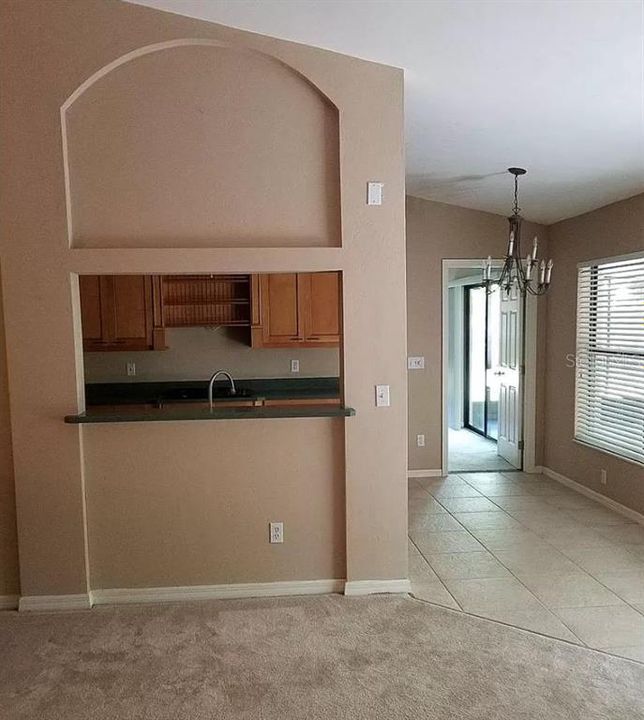 View towards kitchen from living room