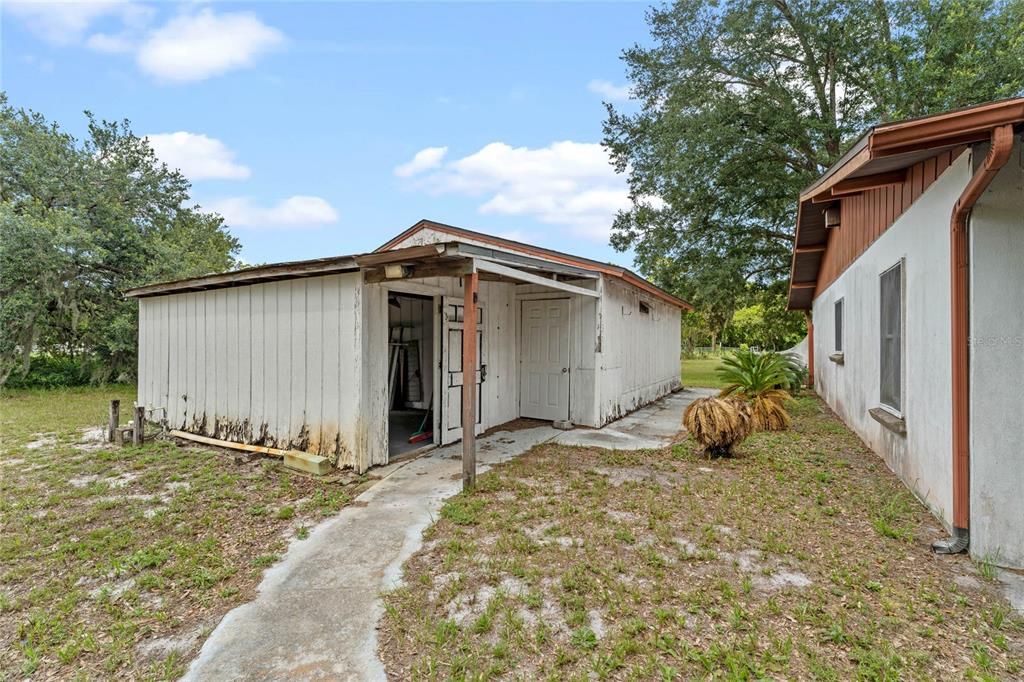 Back of detached garage