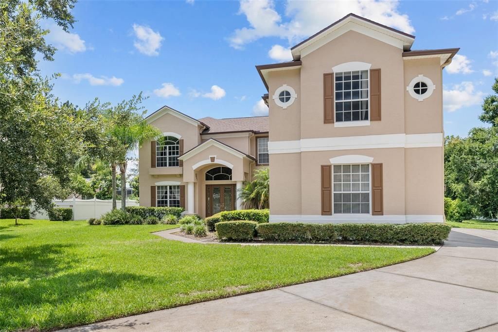 Front elevation from end of the driveway