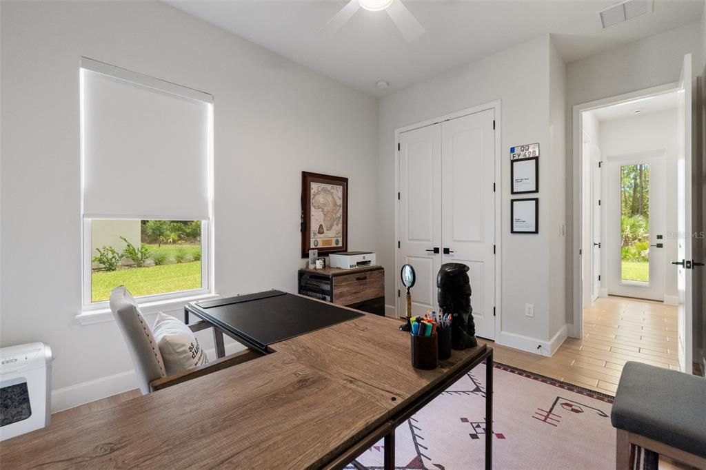 Built-in Closet & Window w/Electric Shades