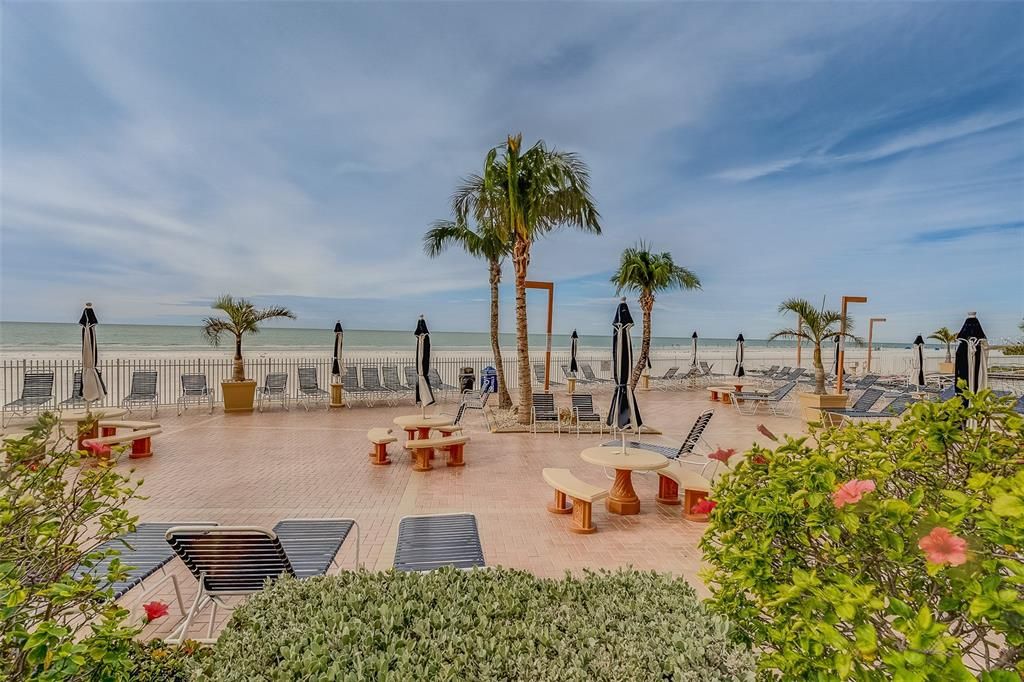 Expansive lounging area on the sand