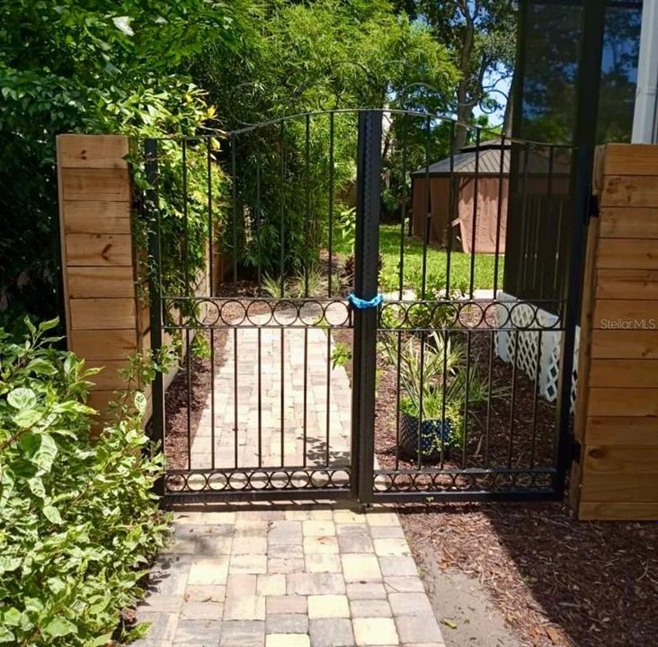 Side Entrance to Outdoor Seating and Back Yard