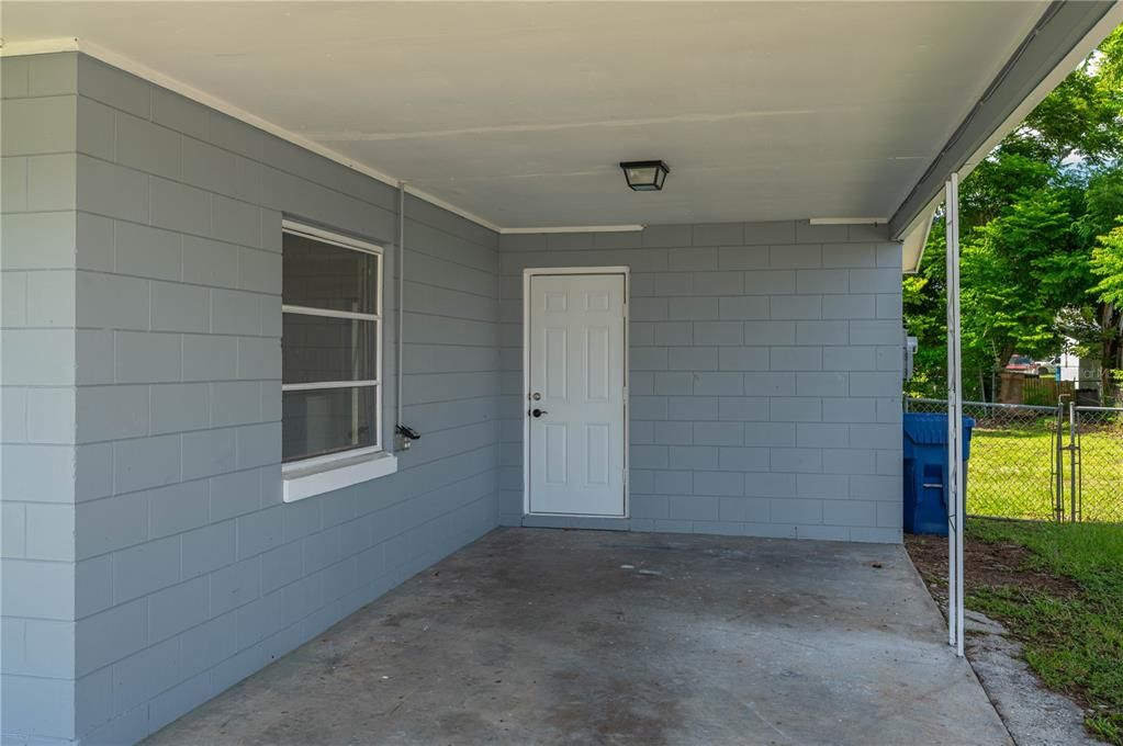 Carport area