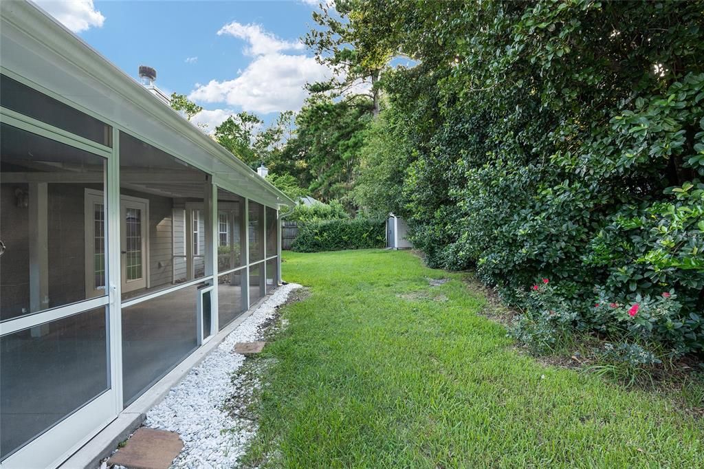 Fully-fenced back yard