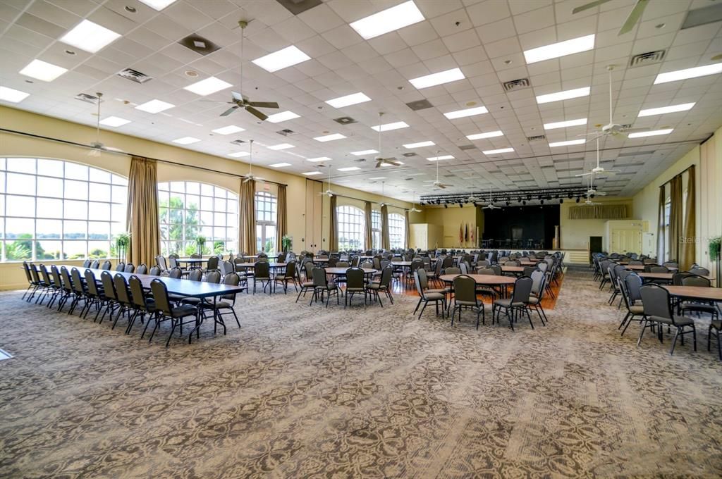 The main clubhouse ballroom has a fully equipped stage where local and touring professionals perform. A wide variety of social events occur here, including bingo.