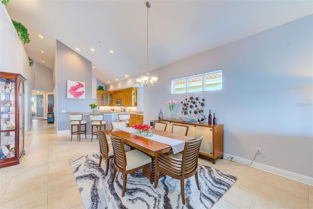 Large Dining space open to kitchen and living room