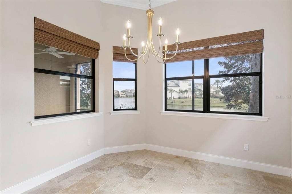 Lots of windows in dining room