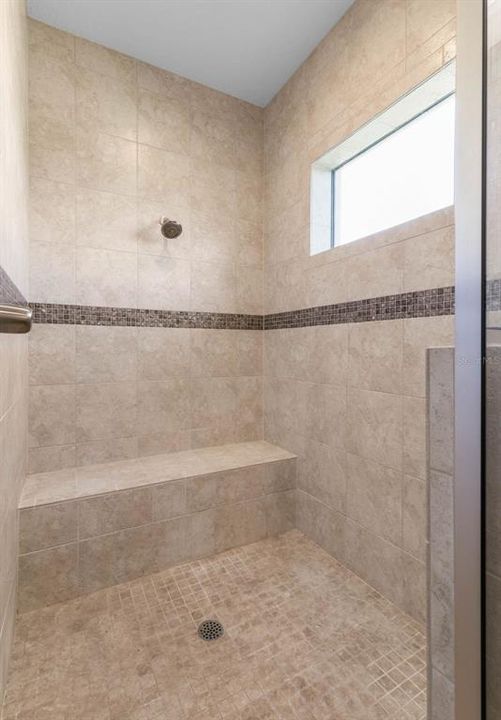 Walk in tile shower