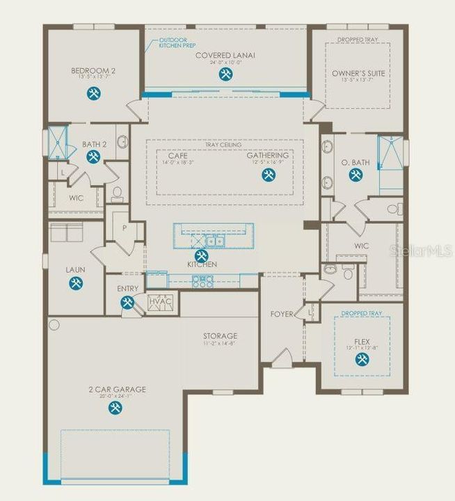 Floor plan with options selected