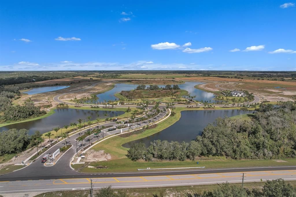 Aerial view of entrance to Monterey at Lakewood Ranch