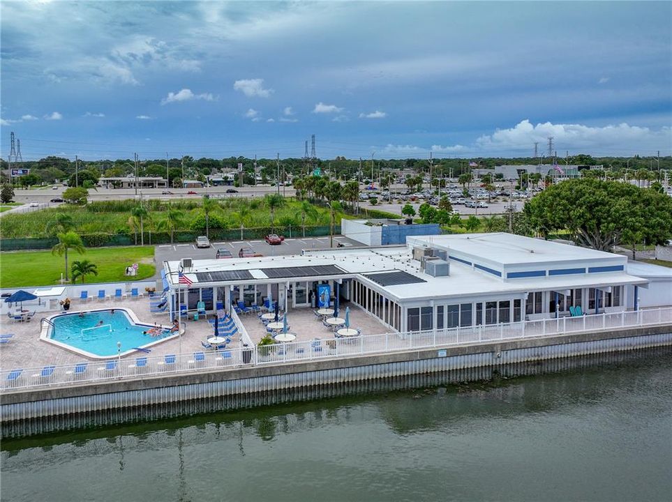 Arial view of Clubhouse/pool