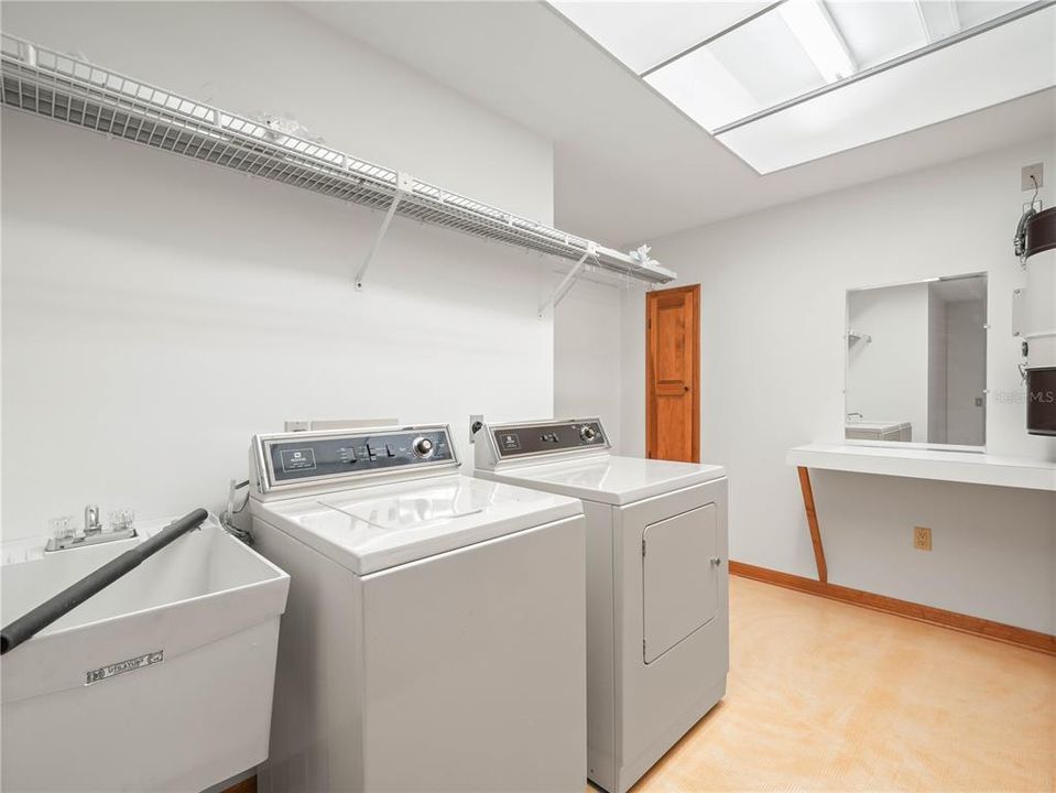 Laundry room with laundry shute