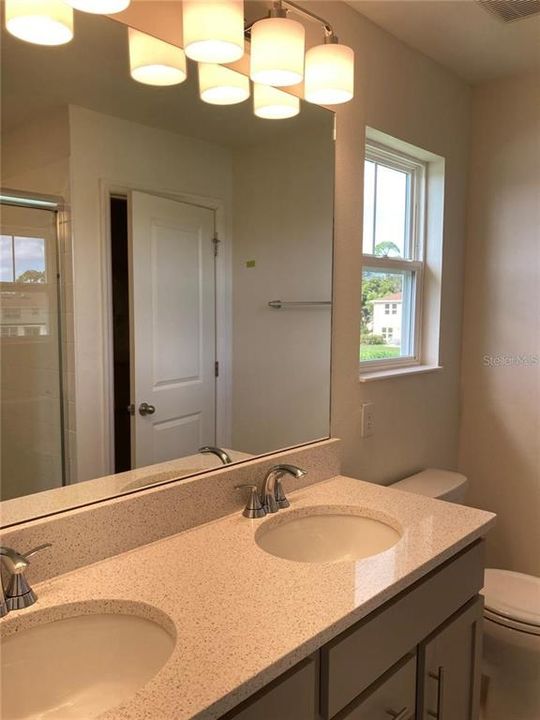 Master bedroom double sink bathroom