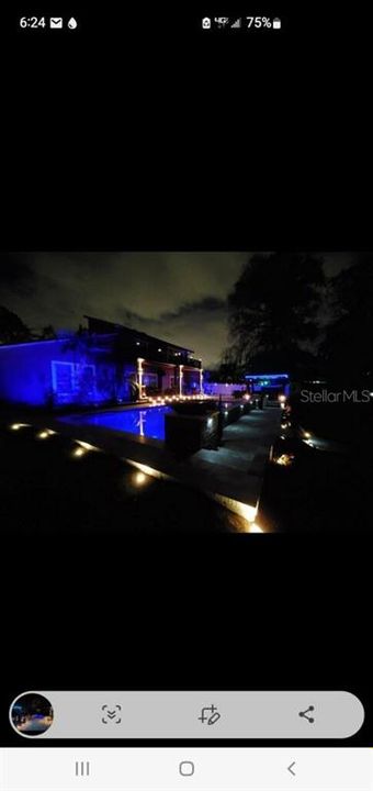 Outdoor lighting around pool deck