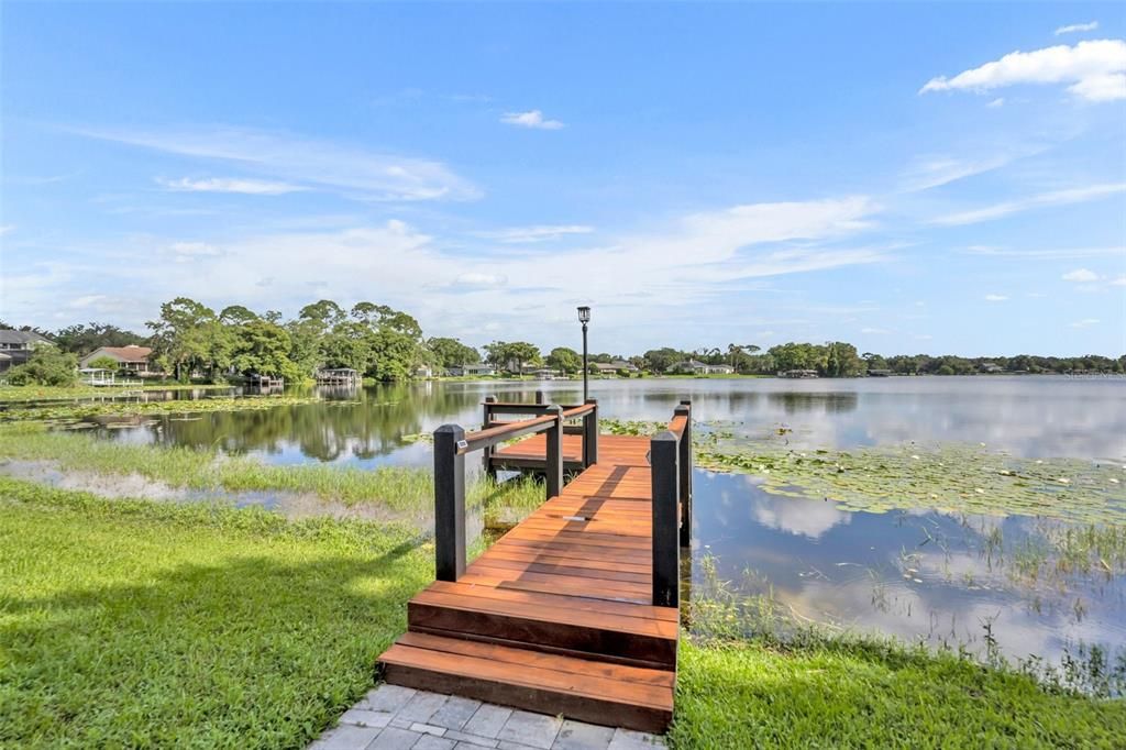 27' dock overlooking Lake Waunatta