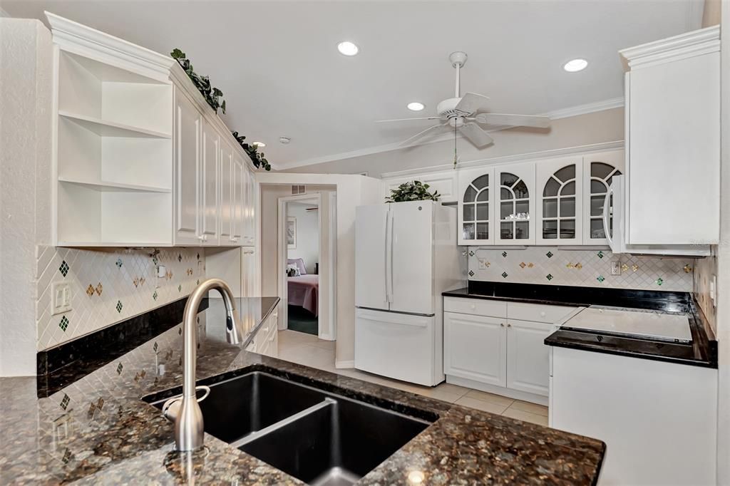 Looking from the dining room into your chef's delight kitchen