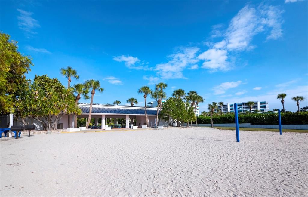 Bay Isles Beach Club, baths volleyball, shaded benches, showers, ice, prep room and storage for beach chairs