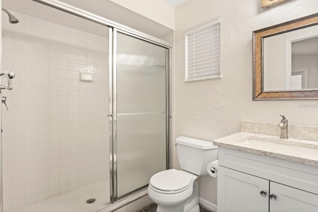 Full bath with shower in the casita.