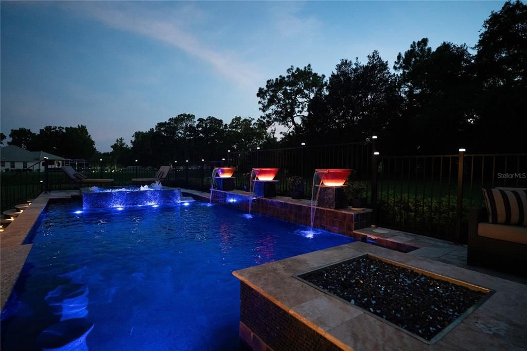 You Love relaxing in the pool with the Bubblers, Lighted waterfall Bowls.