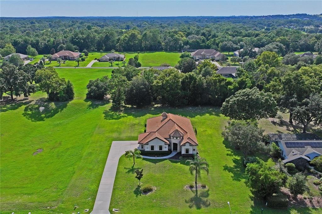 Drone footage over the Property