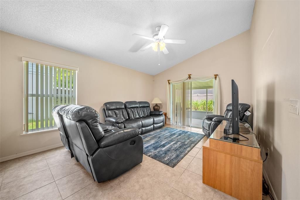 Family Room, Sliding Doors Leading to Screened in Porch