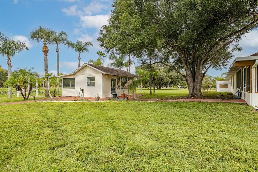 Enclosed tiki with kitchen