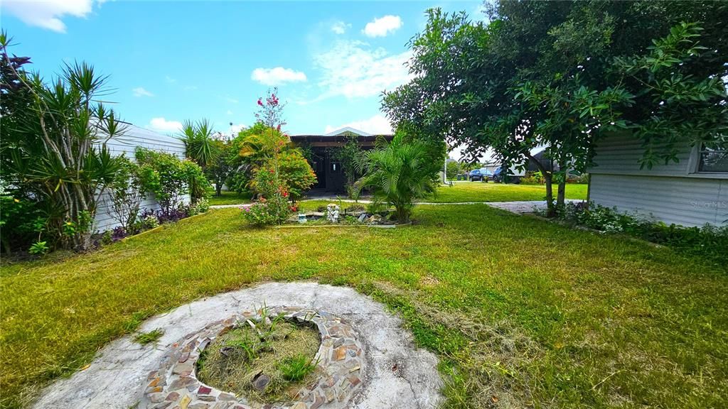 FIREPIT VIEW OF BACK OF THE HOUSE