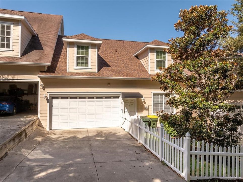 Back entry with garage and fenced area