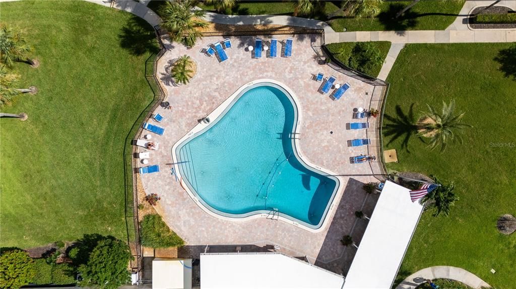 Aerial view of pool